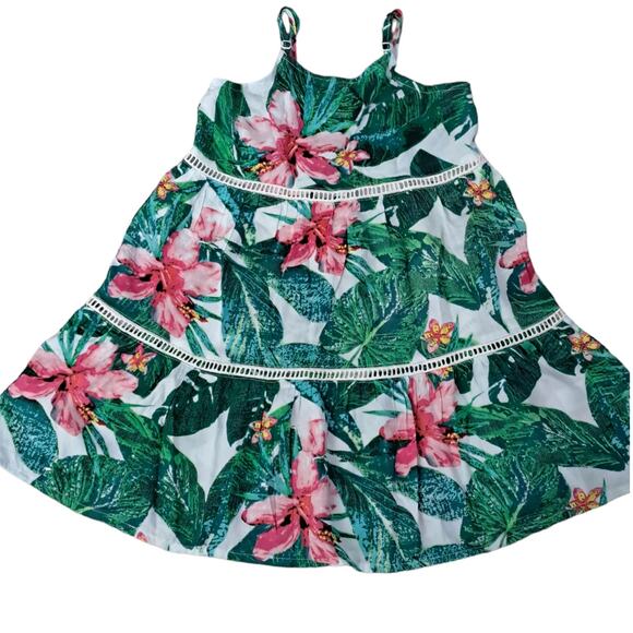 2 For $5 Sale GB Girls Green And Pink Floral Sundress  Size Small - Picture 1 of 10